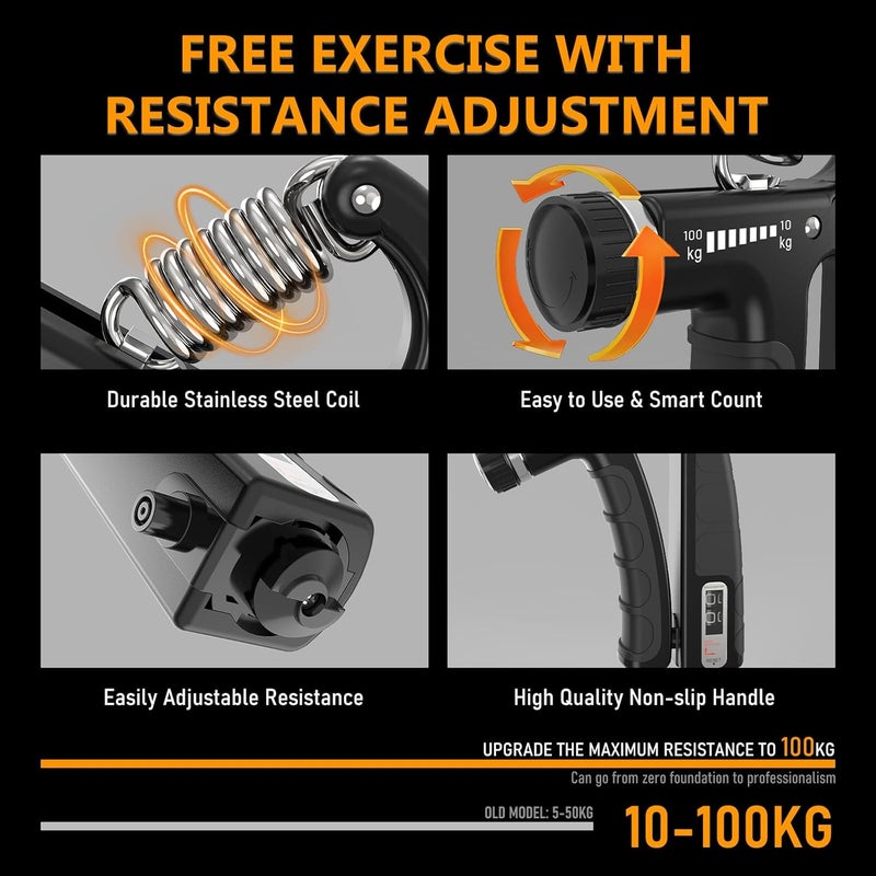 JKSHMYT Grip Strength Trainer Kits (5 Pack), Adjustable Resistance Forearm Strengthener, Hand Gripper Strengthener for Muscle Building - Image 2